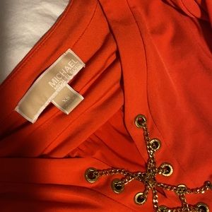 Orange Michael Kors long sleeve dress
